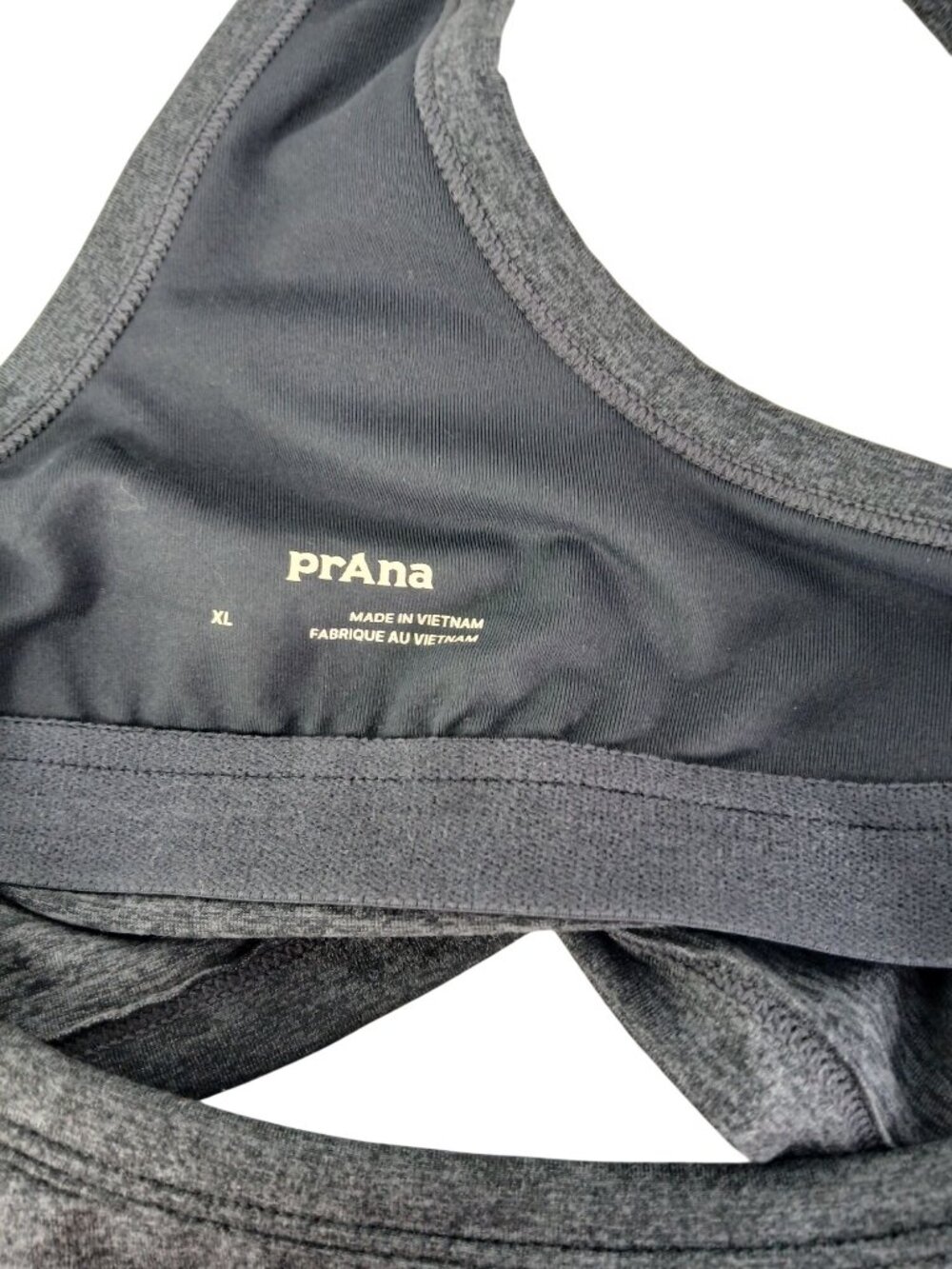 PrAna Womens Heathered Racerback Bralette XL Gray Moisture Wicking UPF 50 Bra - Picture 8 of 8